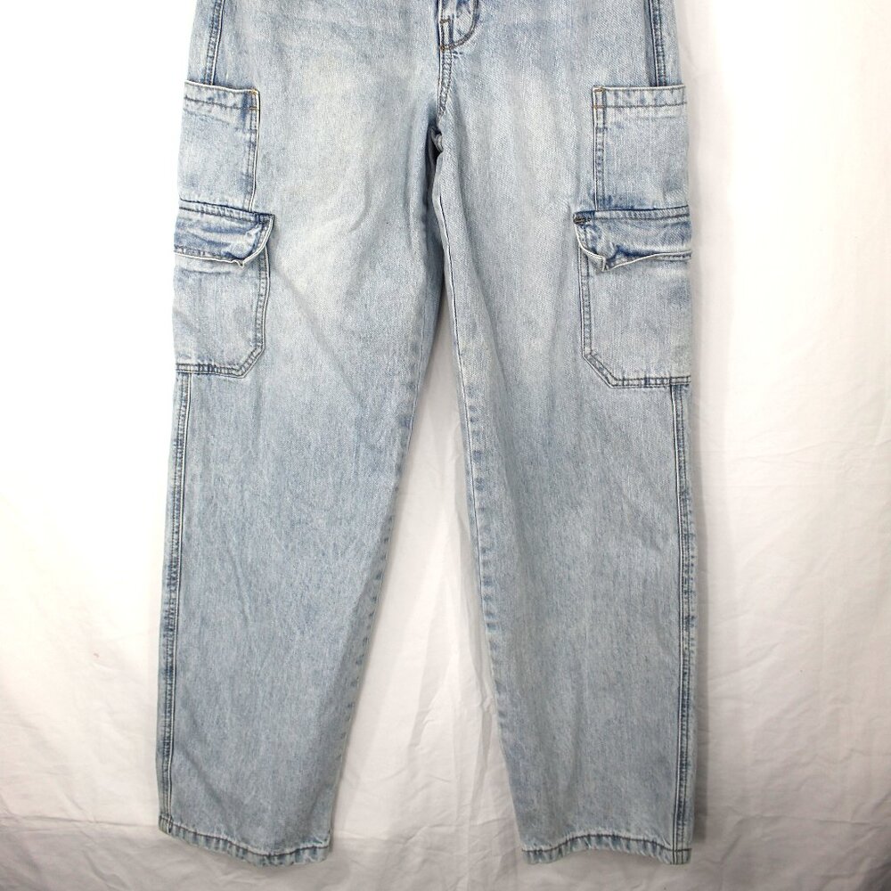 Empyre Tori High Rise Jeans Women's Sz 4 Y2K Light Blue Cargo Baggy Sk8r Hip Hop - Picture 2 of 10